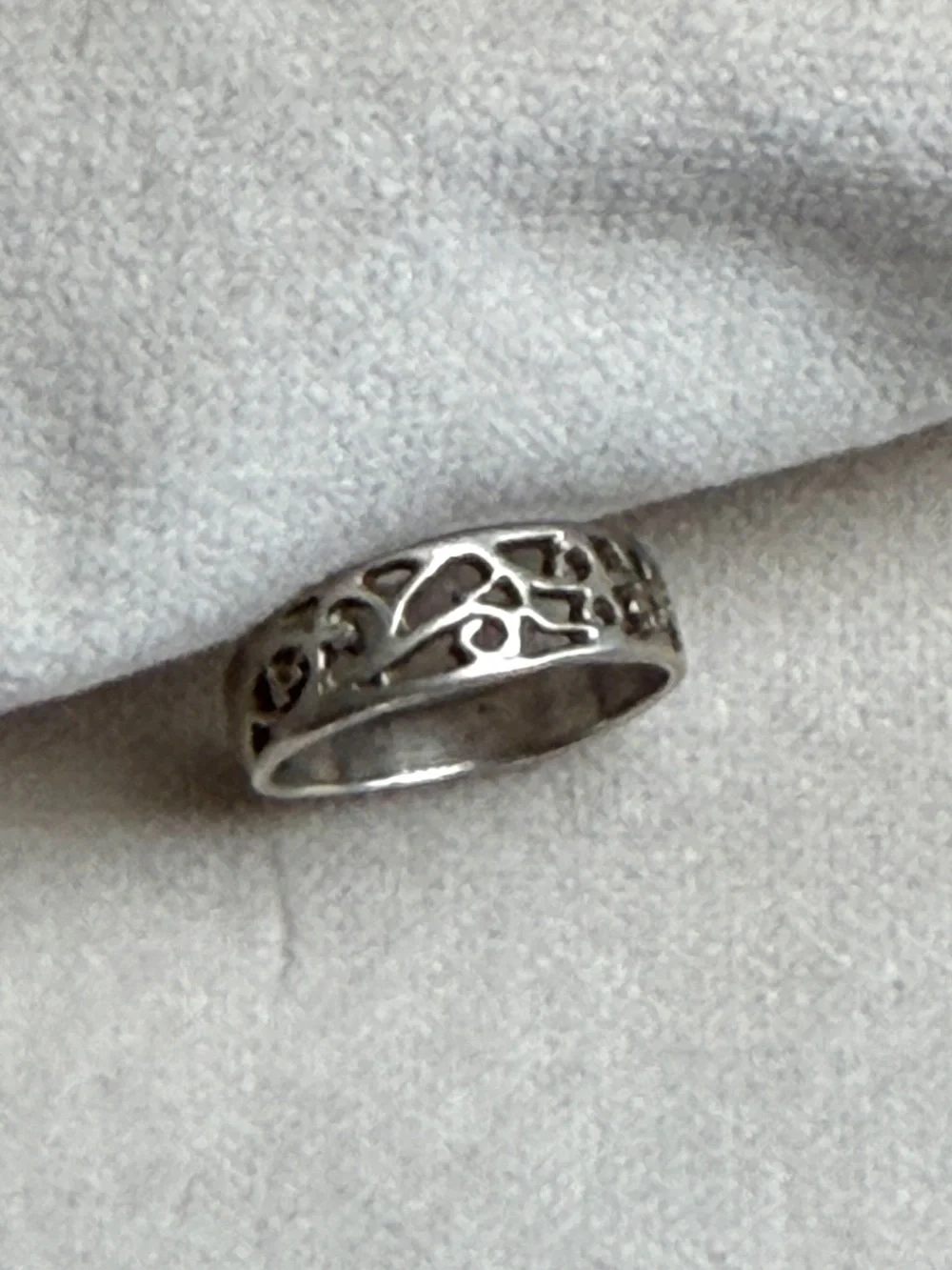Solid 925 Sterling Silver Ornament Outline Ring